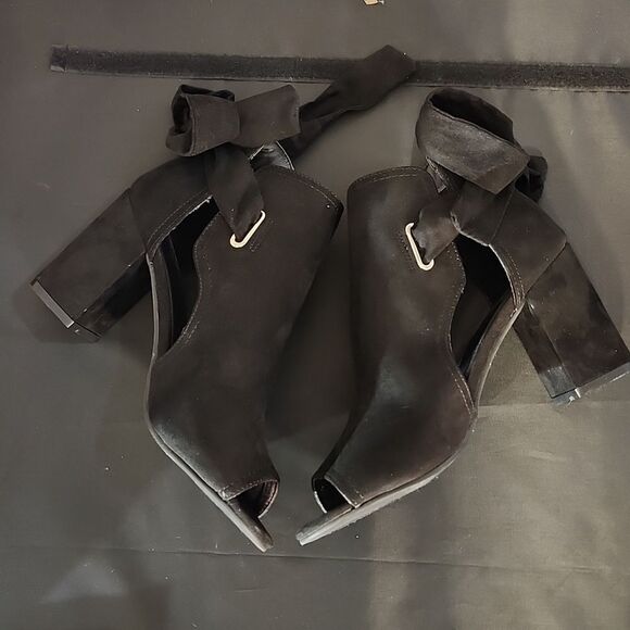 BRAND NEW JUSTFAB KARINE PEEP-TOE BOW-TIE ANKLE BOOTIES G1 - Picture 13 of 15